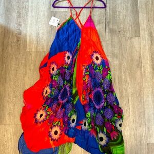 DESIGNAL DRESS, beautiful vibrant colors. Never been worn, tag still on it.